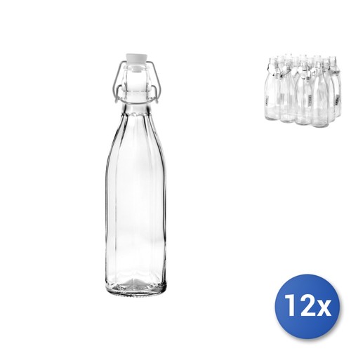 12x bottiglie coste vetro - bottiglie, in
